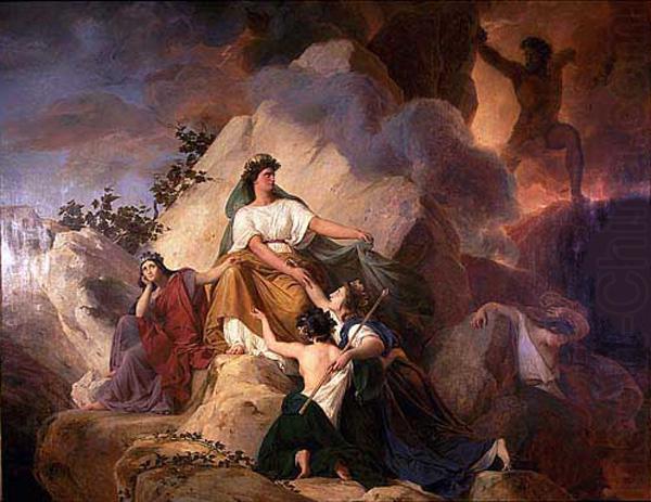 Cybele protects from Vesuvius, Francois-Edouard Picot